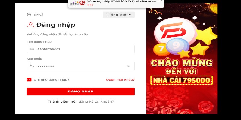 Nhớ đăng nhập trên đường link chính thống